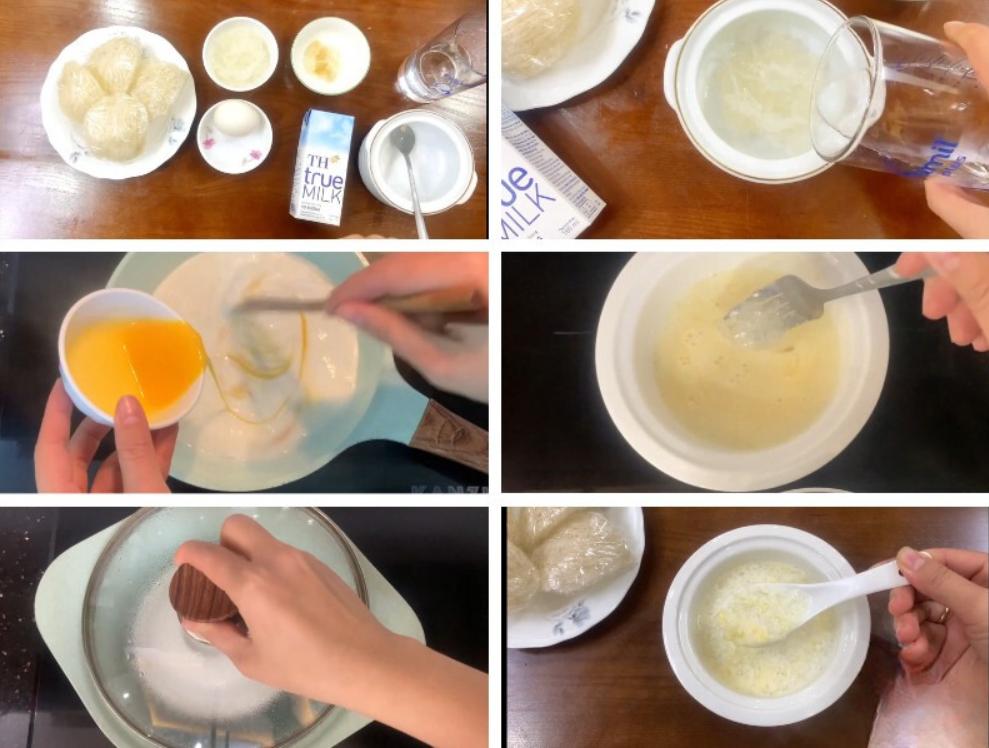 Cách làm yến chưng sữa tươi trứng gà đơn giản