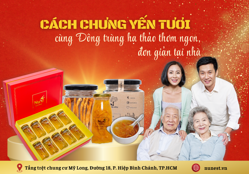 Cách chưng yến tươi cùng đông trùng hạ thảo tại nhà