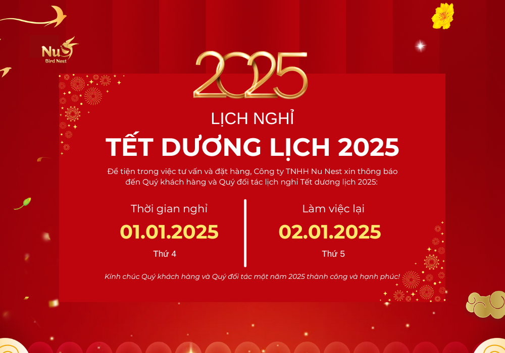 THÔNG BÁO LỊCH NGHỈ TẾT DƯƠNG LỊCH 2025